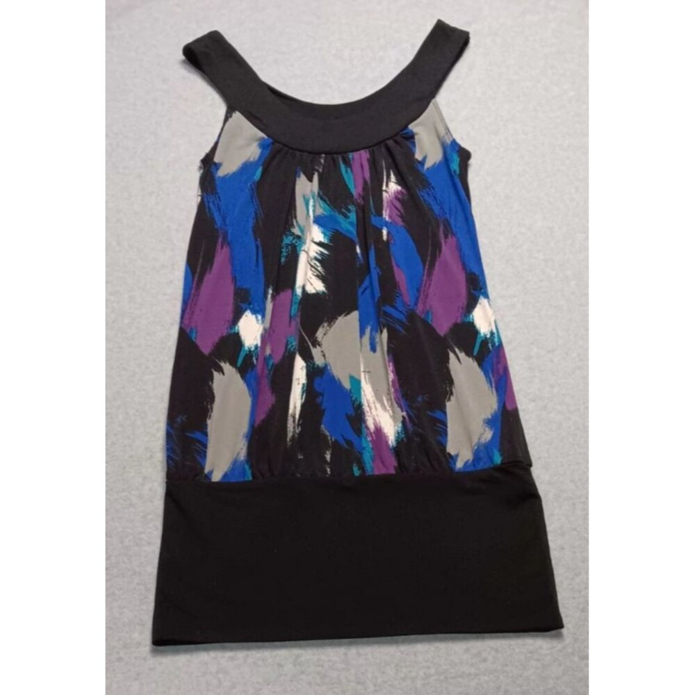Fleurish Sleeveless Mini Dress S Abstract Brushstroke Cocktail Party Y2K Retro